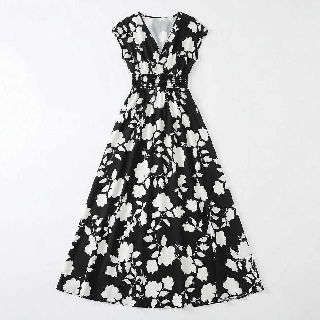 Women’s Elegant Floral Print Summer Maxi Dress