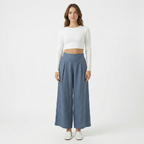 Valenomode - Women’s Wide Leg Summer Pull-On Trousers