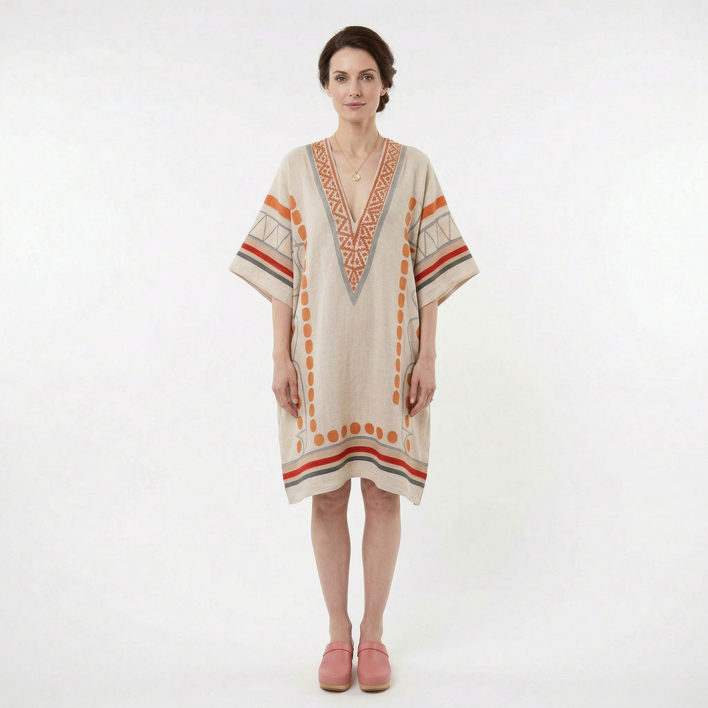 Women’s V-Neck Kaftan Summer Dress