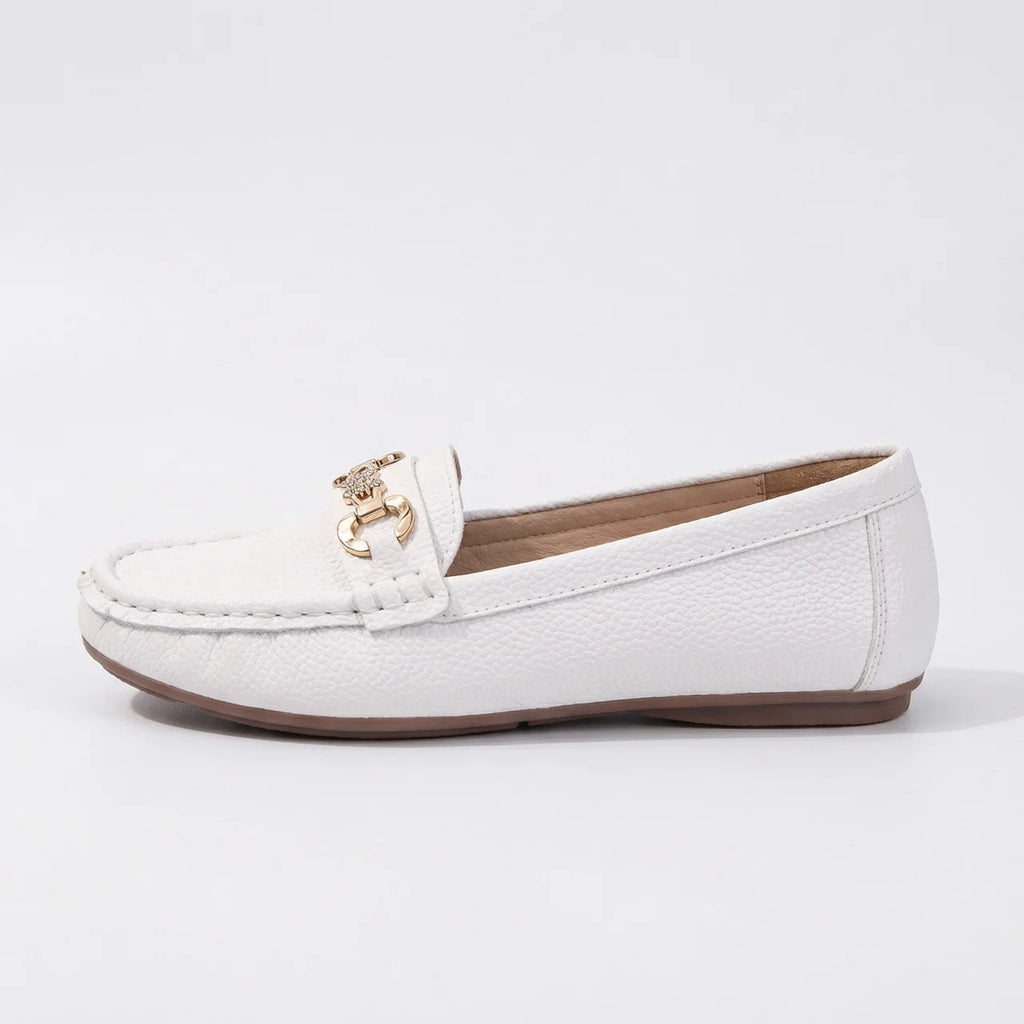 Valenomode - Women’s Chain Detail Flat Loafers