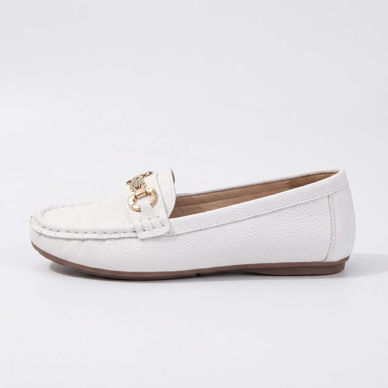 Valenomode - Women’s Chain Detail Flat Loafers