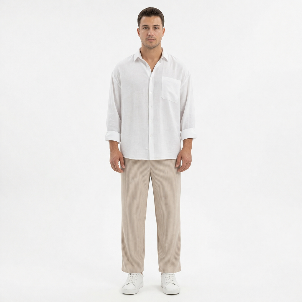 Men's Wide Leg Summer Trousers