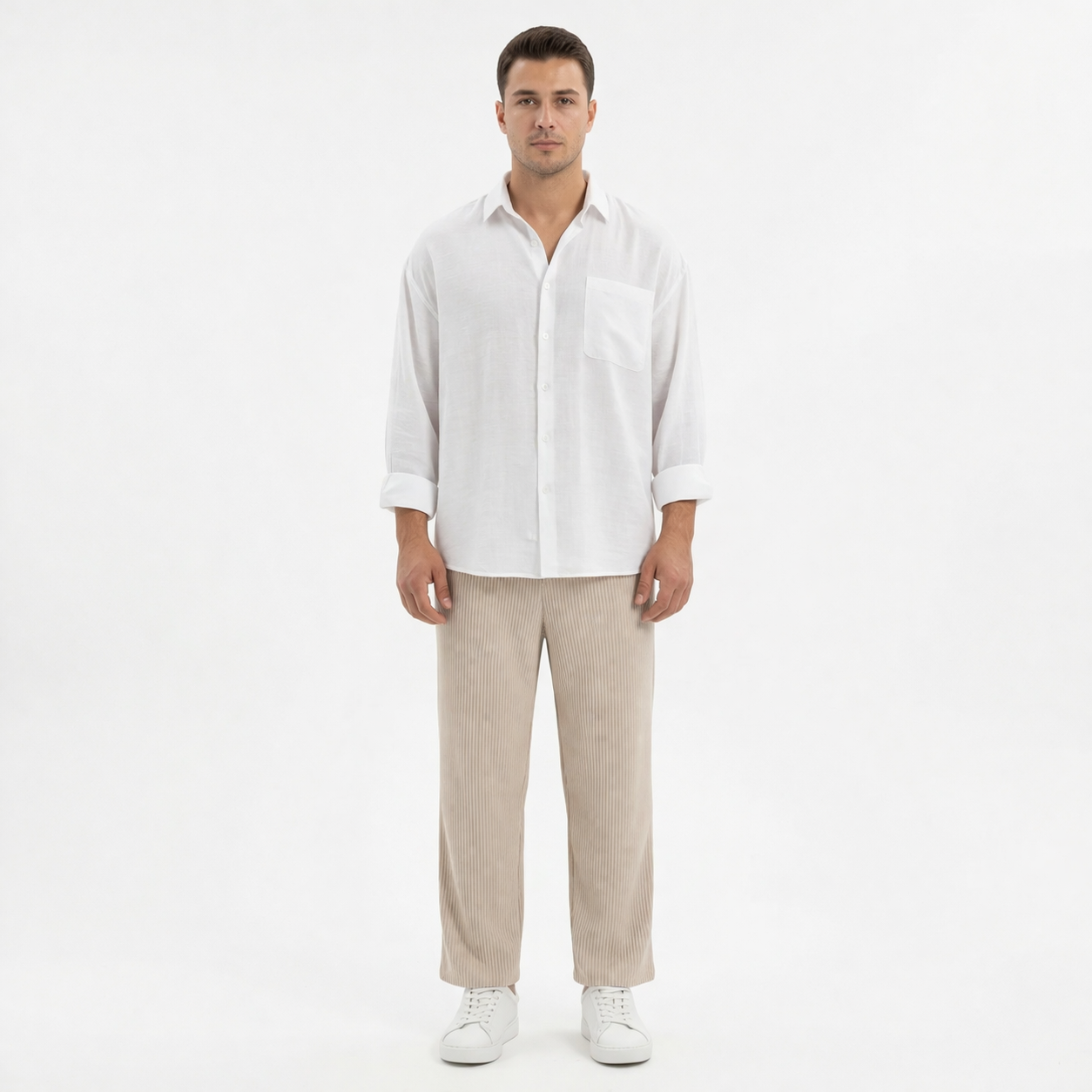 Men's Wide Leg Summer Trousers