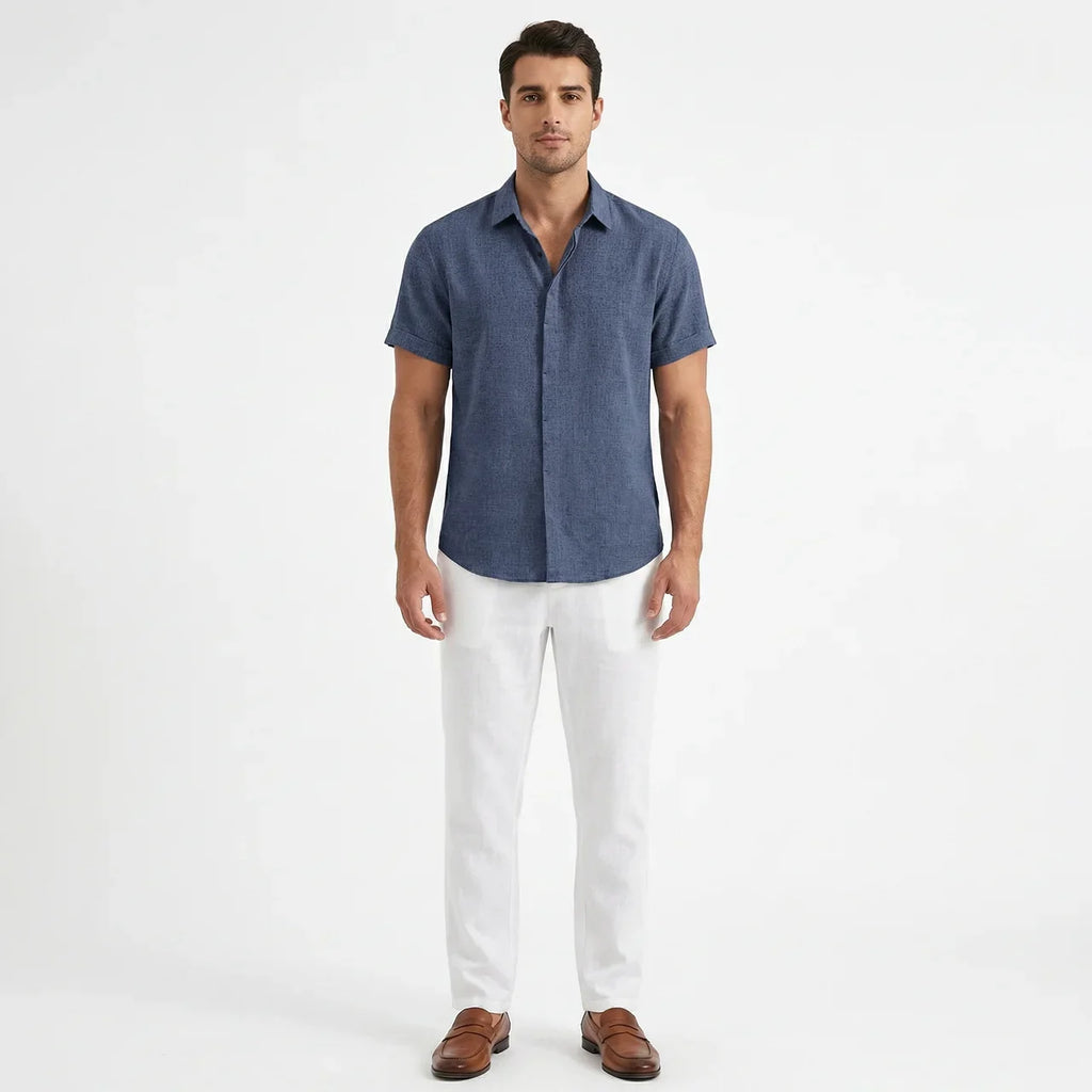 Men’s Casual Linen Short Sleeve Shirt