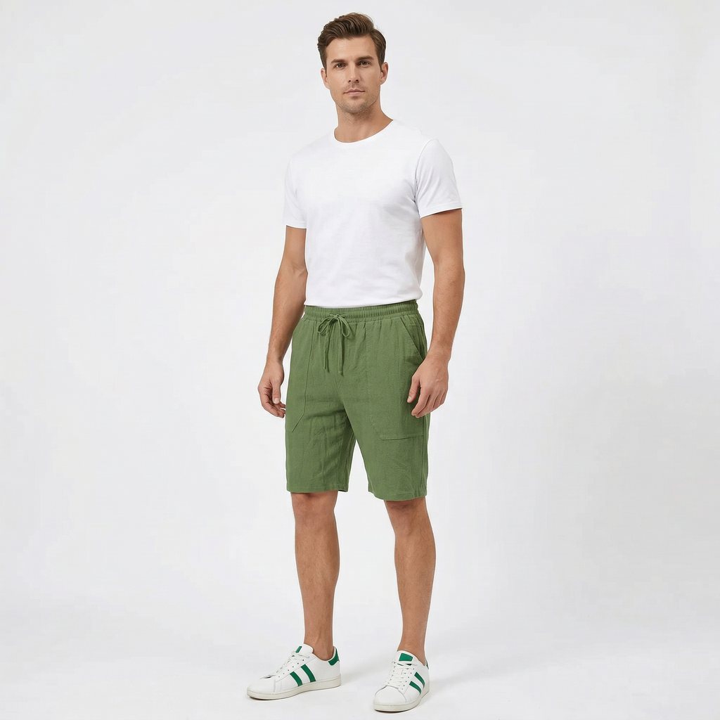 Valenomode - Men’s Linen Drawstring Shorts