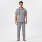 Valenomode - Men’s Linen Hooded Summer Set