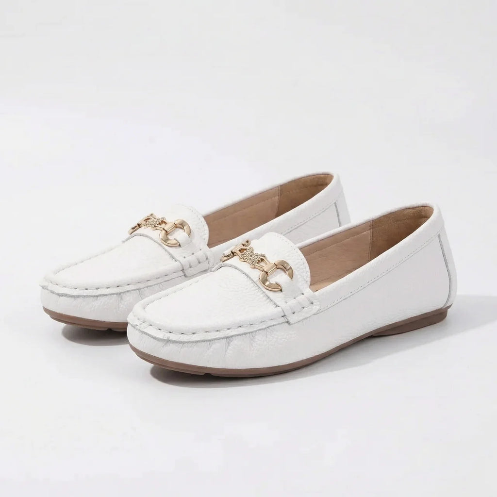 Valenomode - Women’s Chain Detail Flat Loafers
