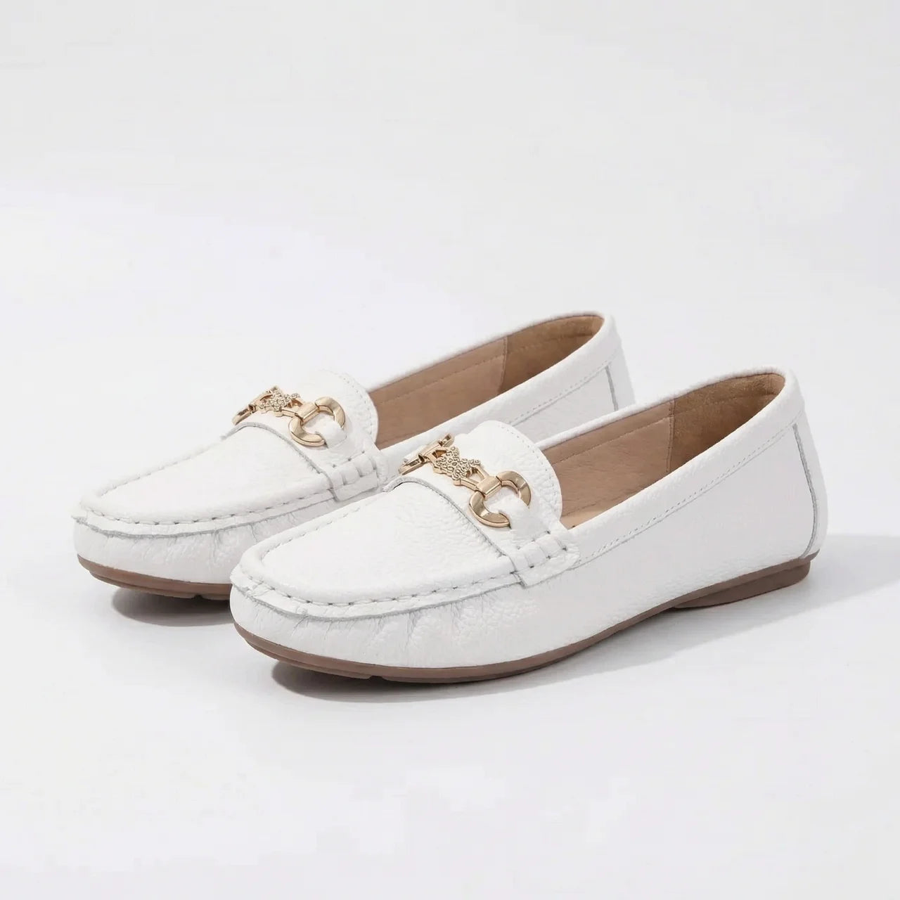 Valenomode - Women’s Chain Detail Flat Loafers
