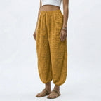 Women's Wide Leg Linen Drawstring Trousers