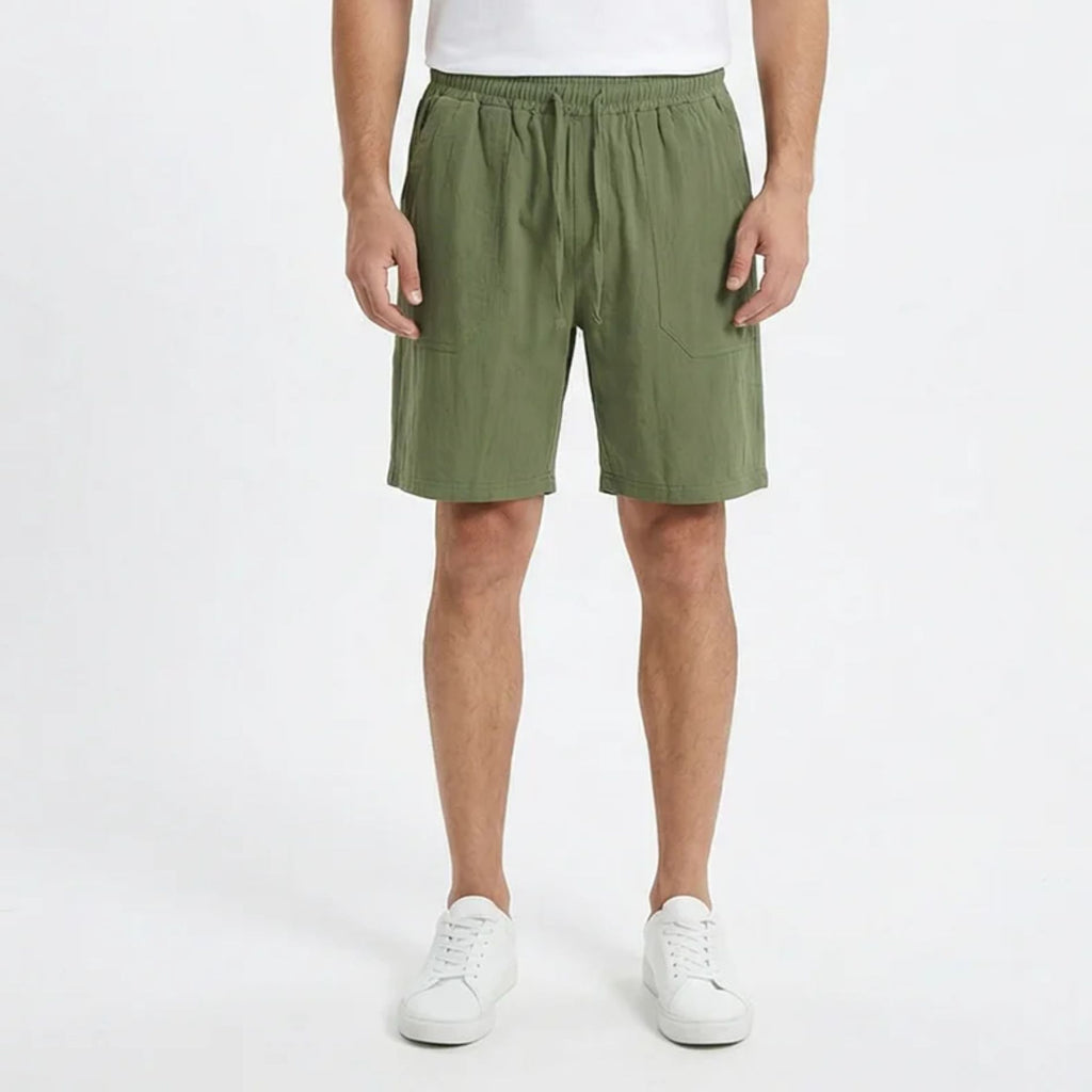 Valenomode - Men’s Pull-On Linen Summer Shorts