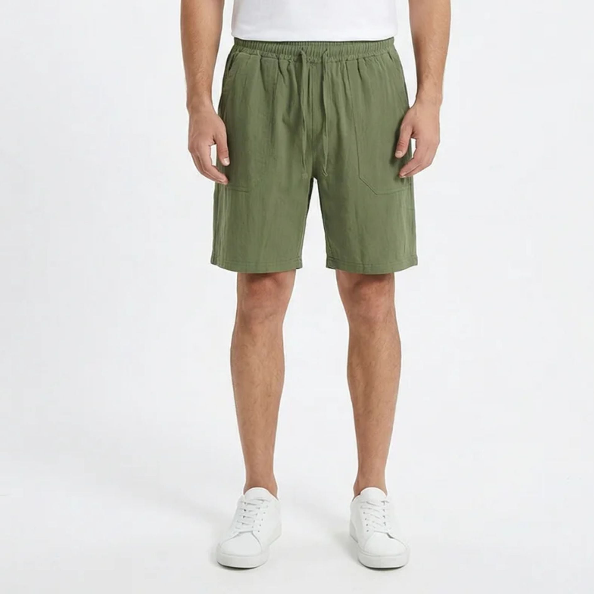 Valenomode - Men’s Pull-On Linen Summer Shorts