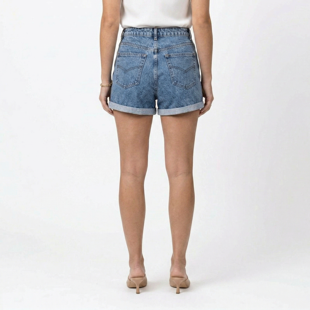 Valenomode - Women’s High Rise Denim Shorts