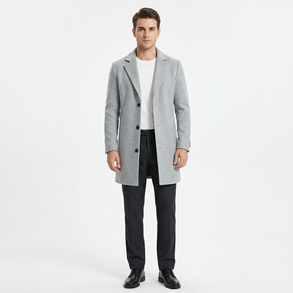 Men's Wool Business Trench Coat