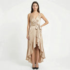 Women's Elegant Sleeveless Belted Midi Dress