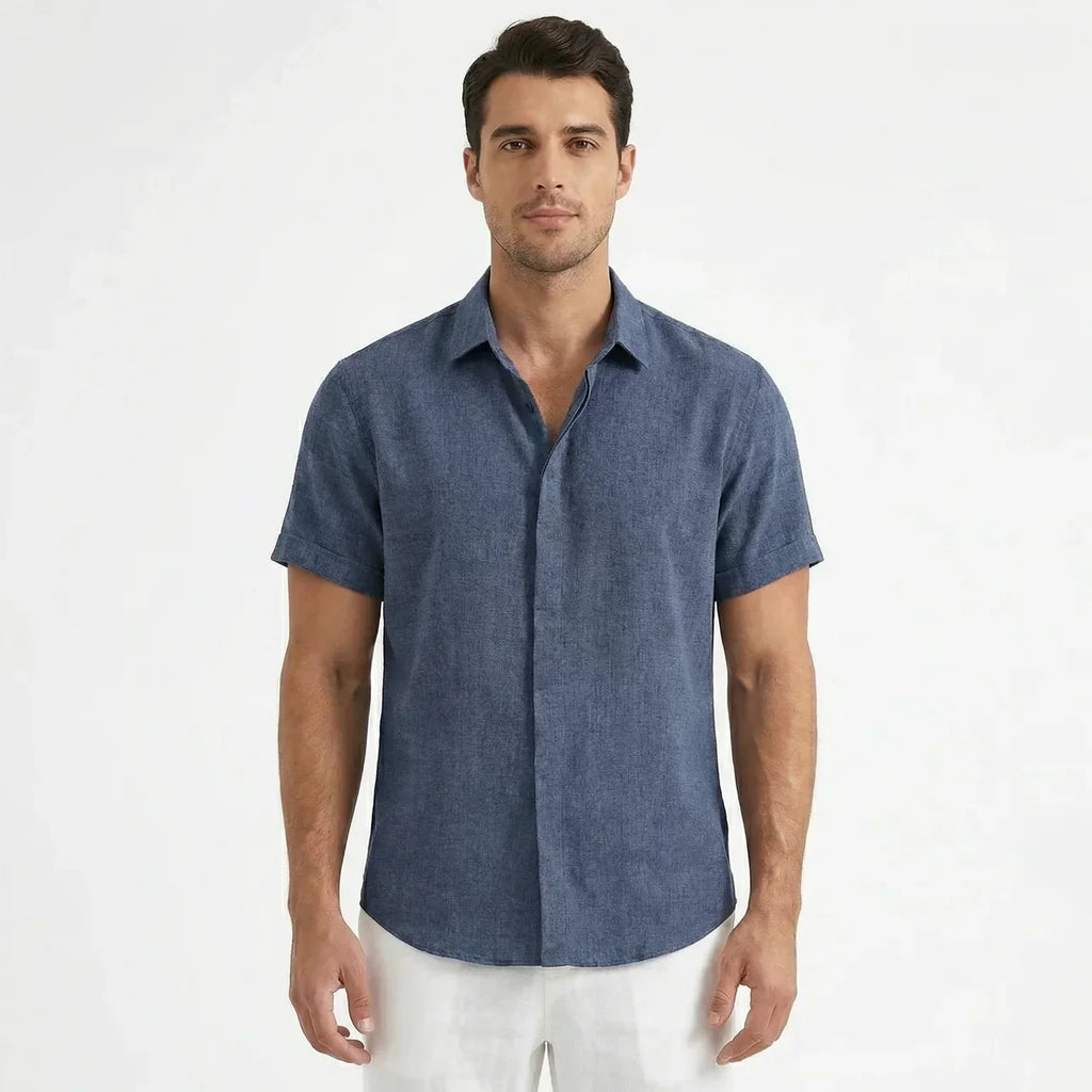 Men’s Casual Linen Short Sleeve Shirt