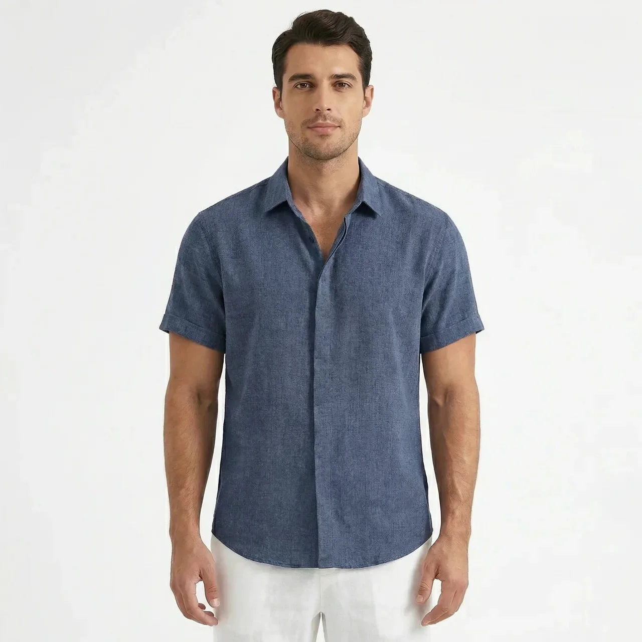 Men’s Casual Linen Short Sleeve Shirt
