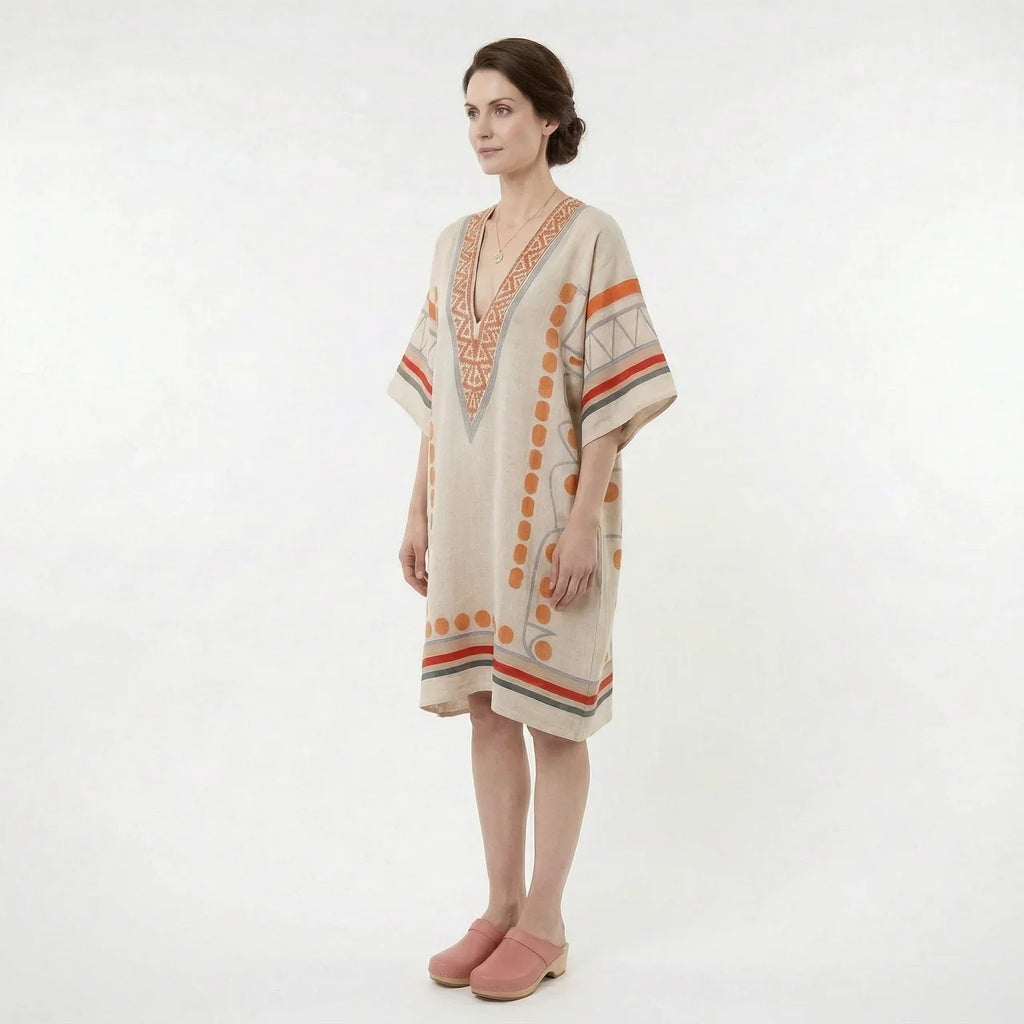 Women’s V-Neck Kaftan Summer Dress