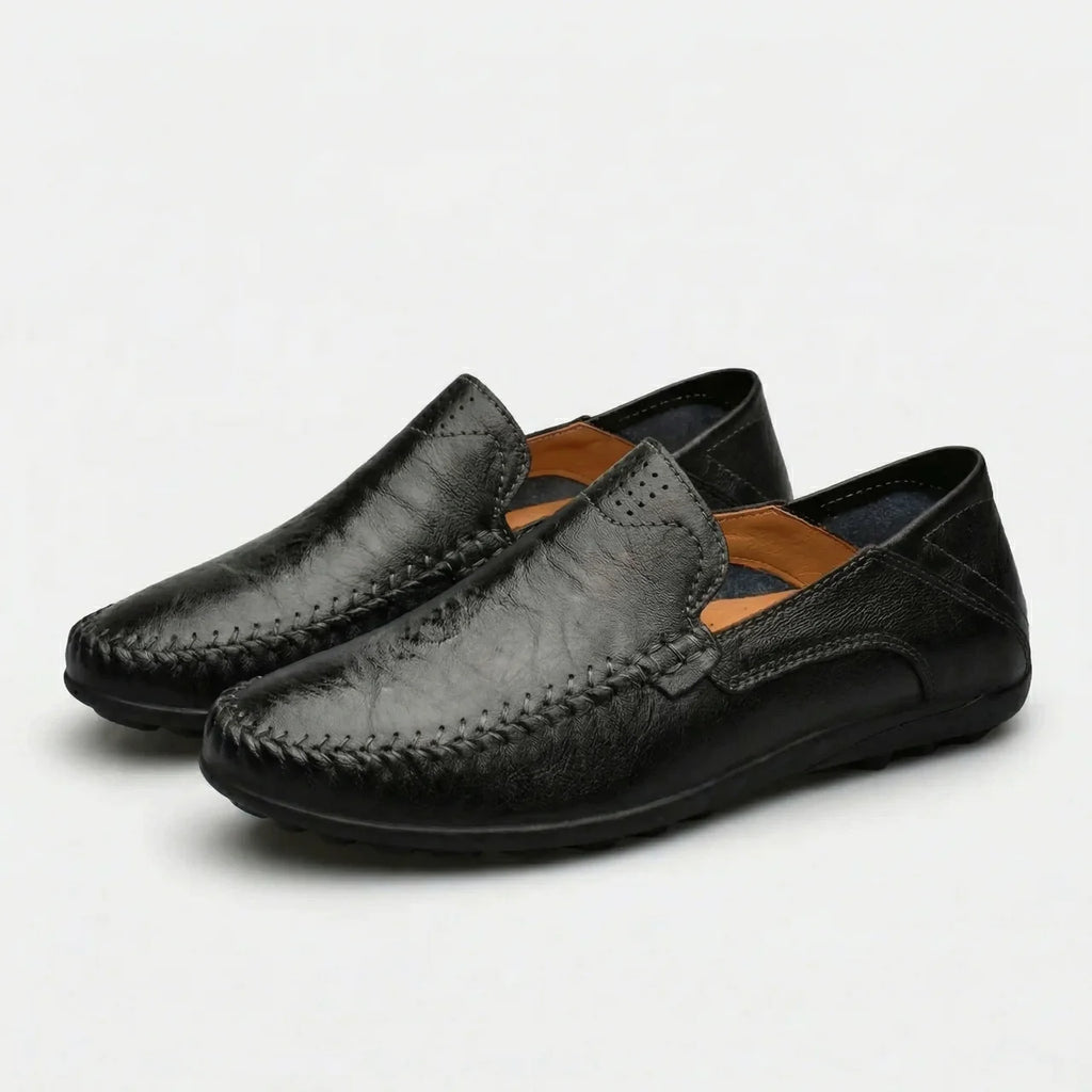Valenomode - Men’s Leather Slip-On Loafers