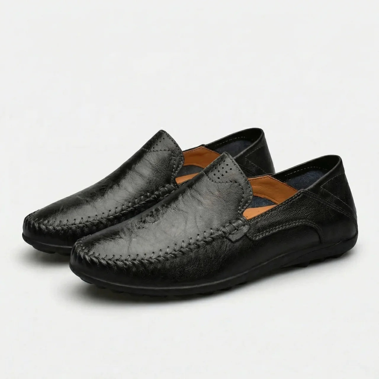 Valenomode - Men’s Leather Slip-On Loafers