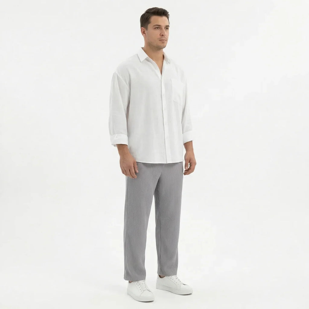 Men's Wide Leg Summer Trousers
