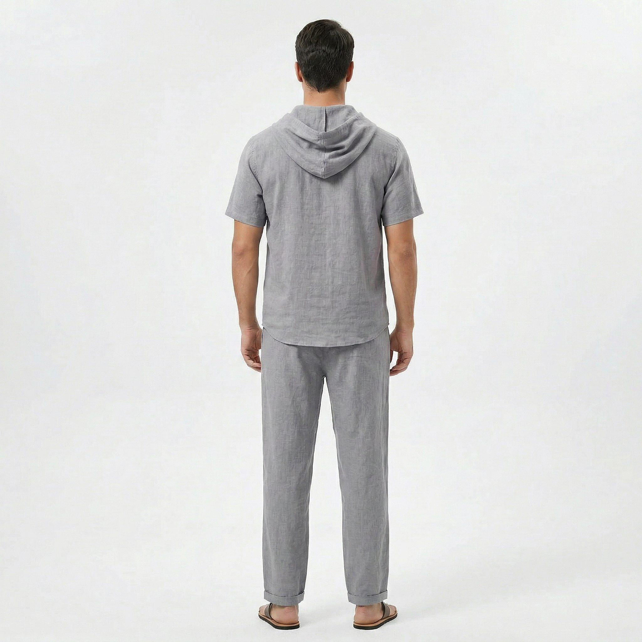 Valenomode - Men’s Linen Hooded Summer Set