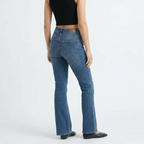 Women's High Waist Barrel Leg Jeans — Retro Wide Fit Stretch Denim