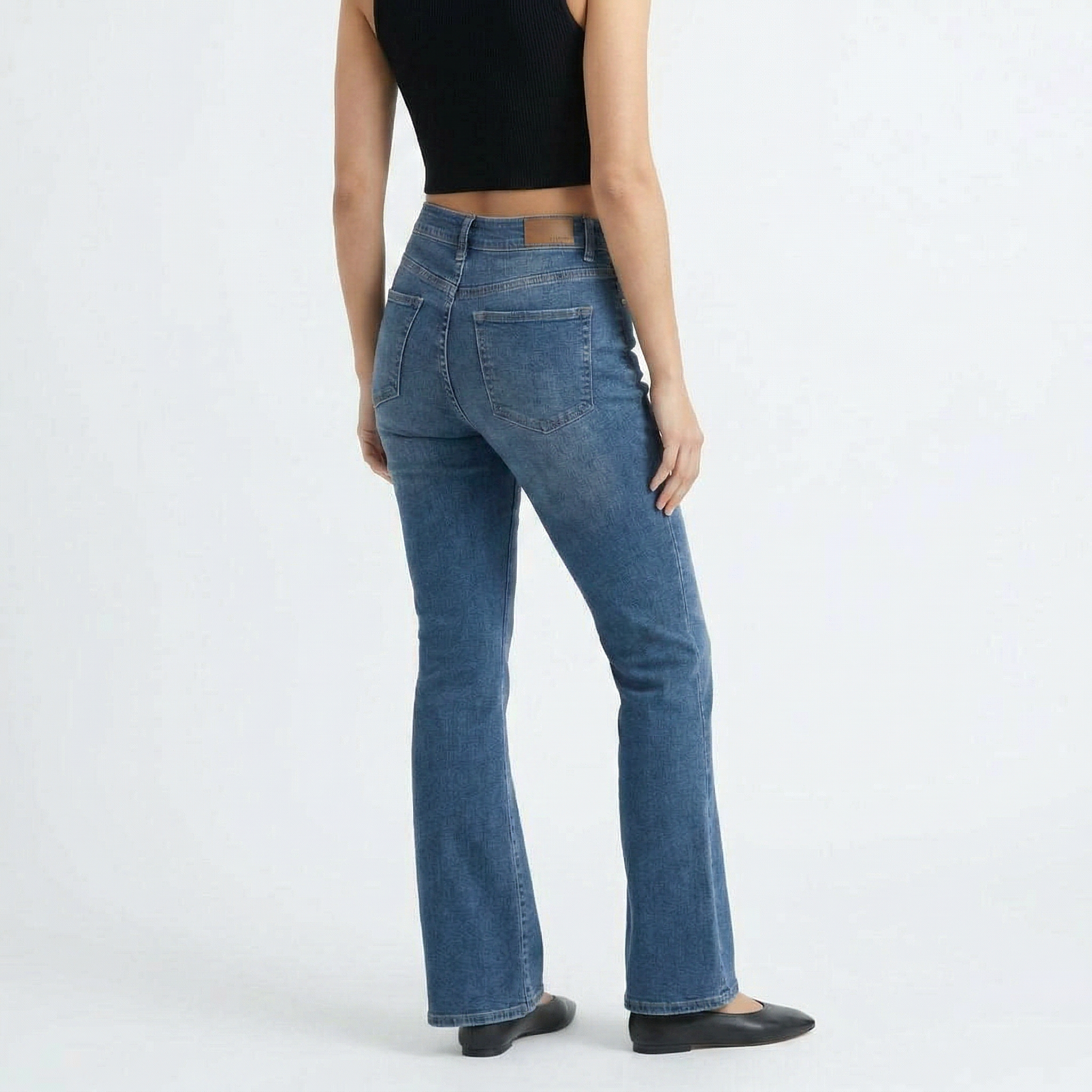 Women's High Waist Barrel Leg Jeans — Retro Wide Fit Stretch Denim
