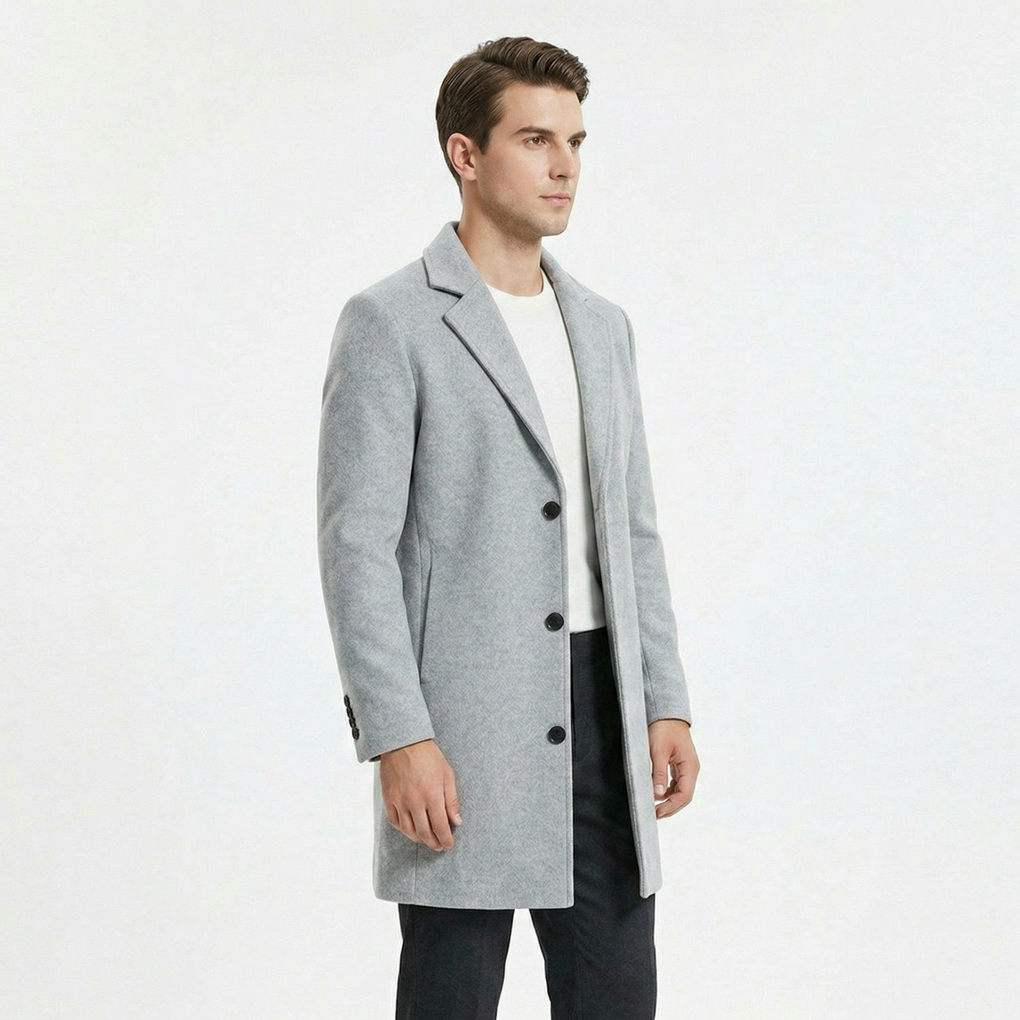 Men's Wool Business Trench Coat