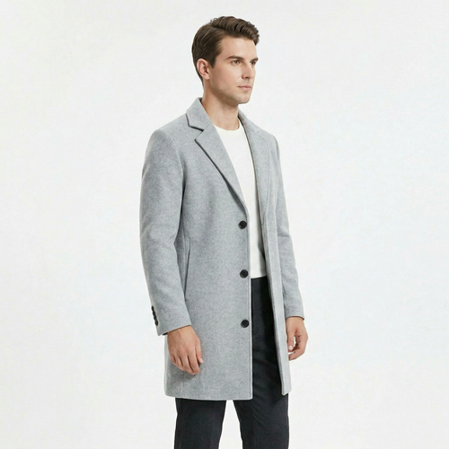 Men's Wool Business Trench Coat
