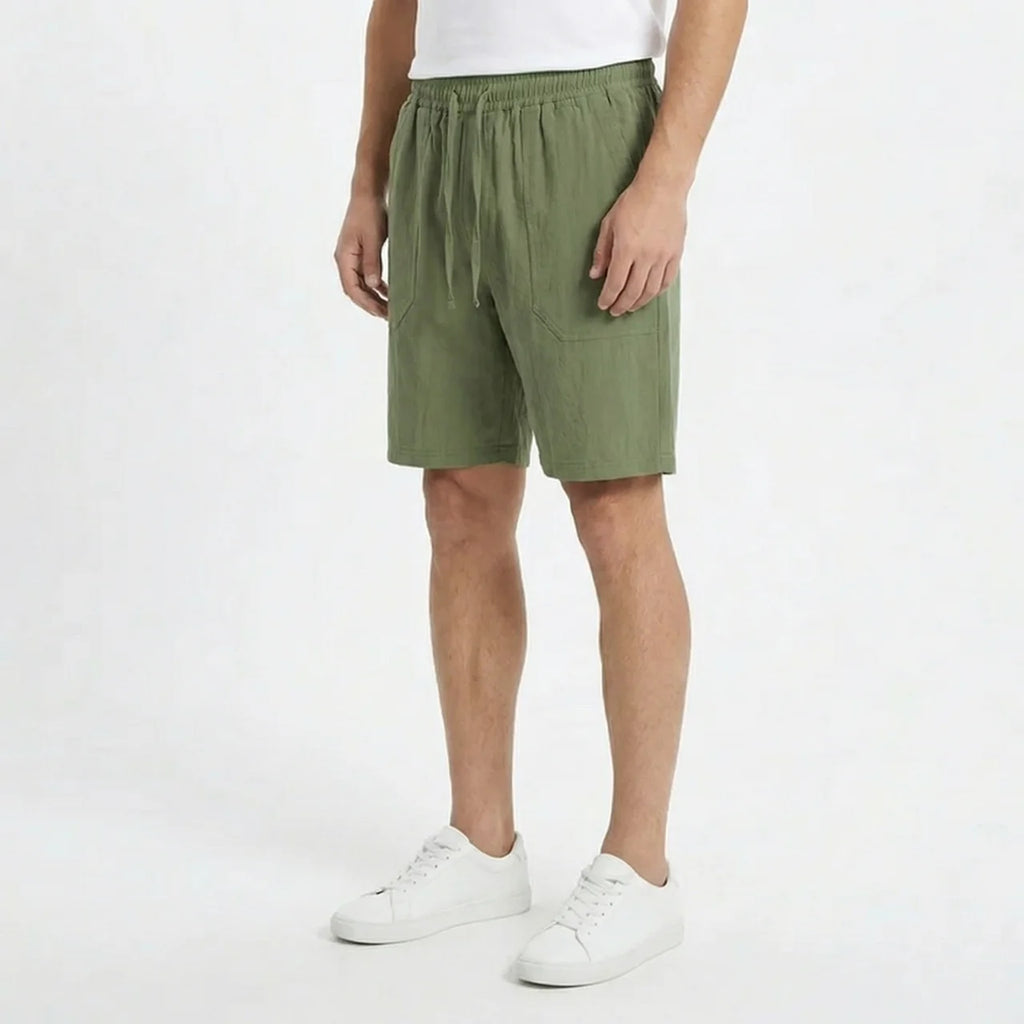 Valenomode - Men’s Pull-On Linen Summer Shorts