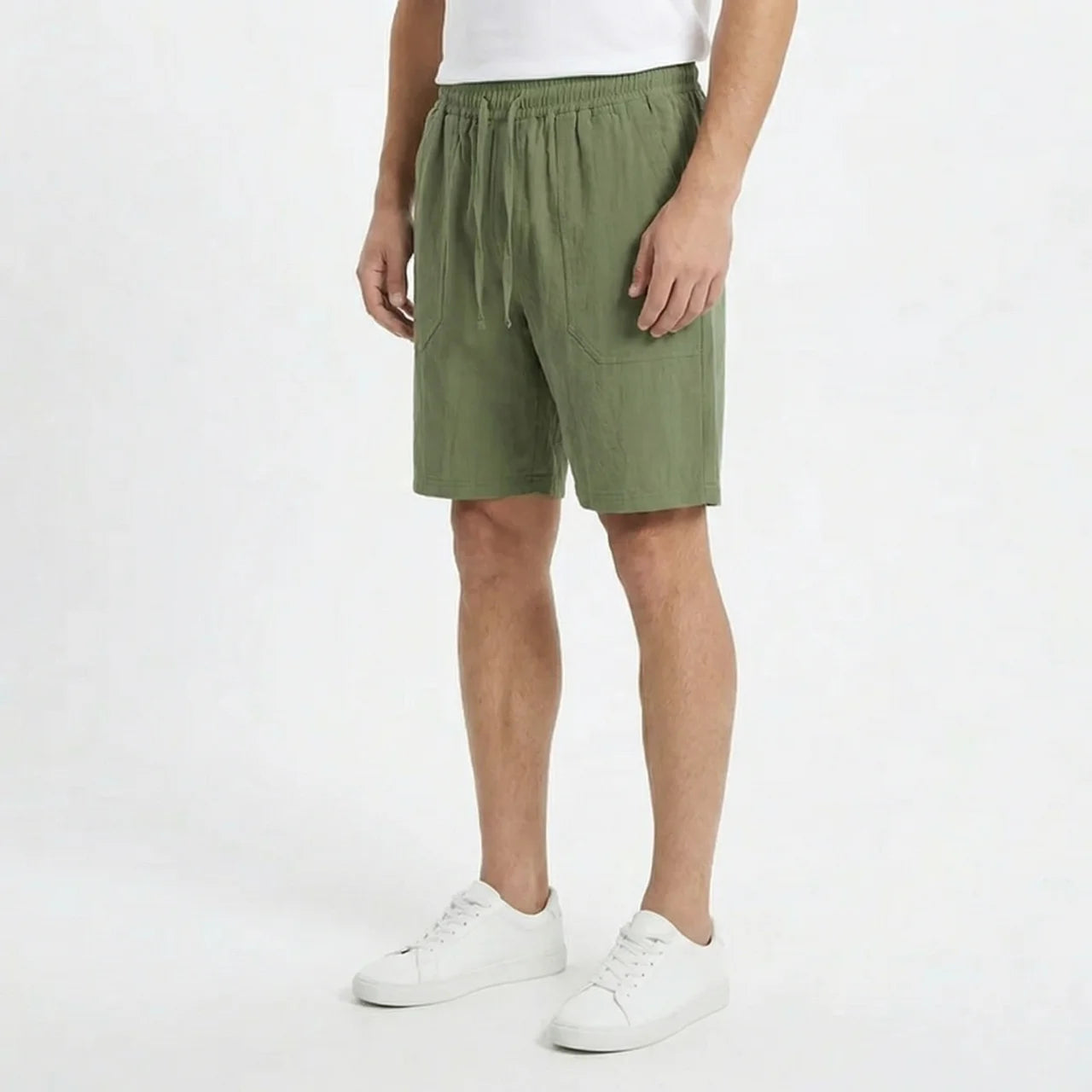 Valenomode - Men’s Pull-On Linen Summer Shorts