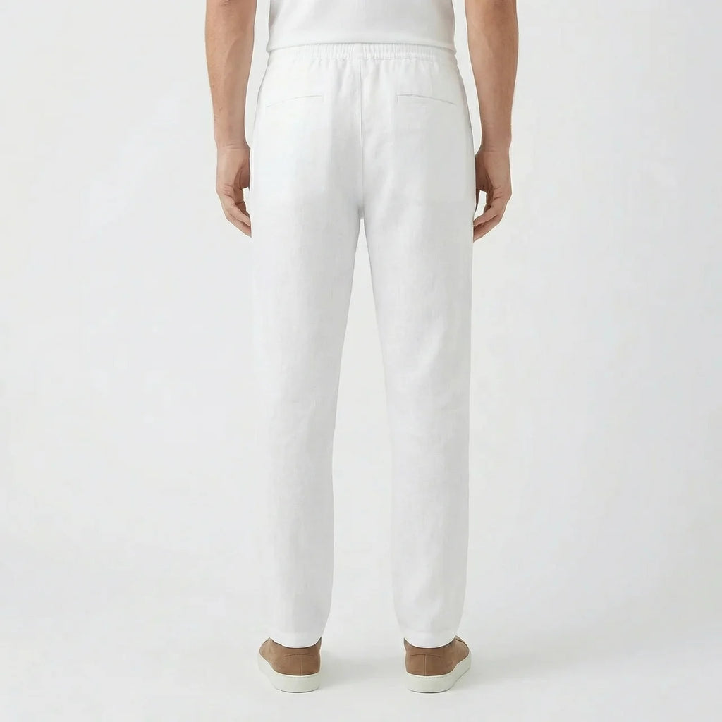 Valenomode - Men’s Linen Drawstring Waist Pants