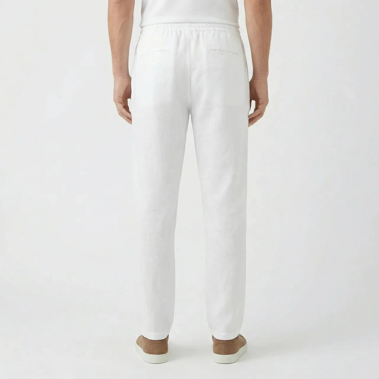 Valenomode - Men’s Linen Drawstring Waist Pants