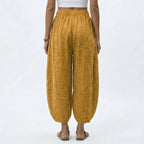 Women's Wide Leg Linen Drawstring Trousers