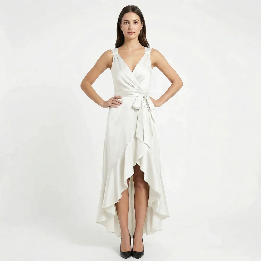Women's Elegant Sleeveless Belted Midi Dress
