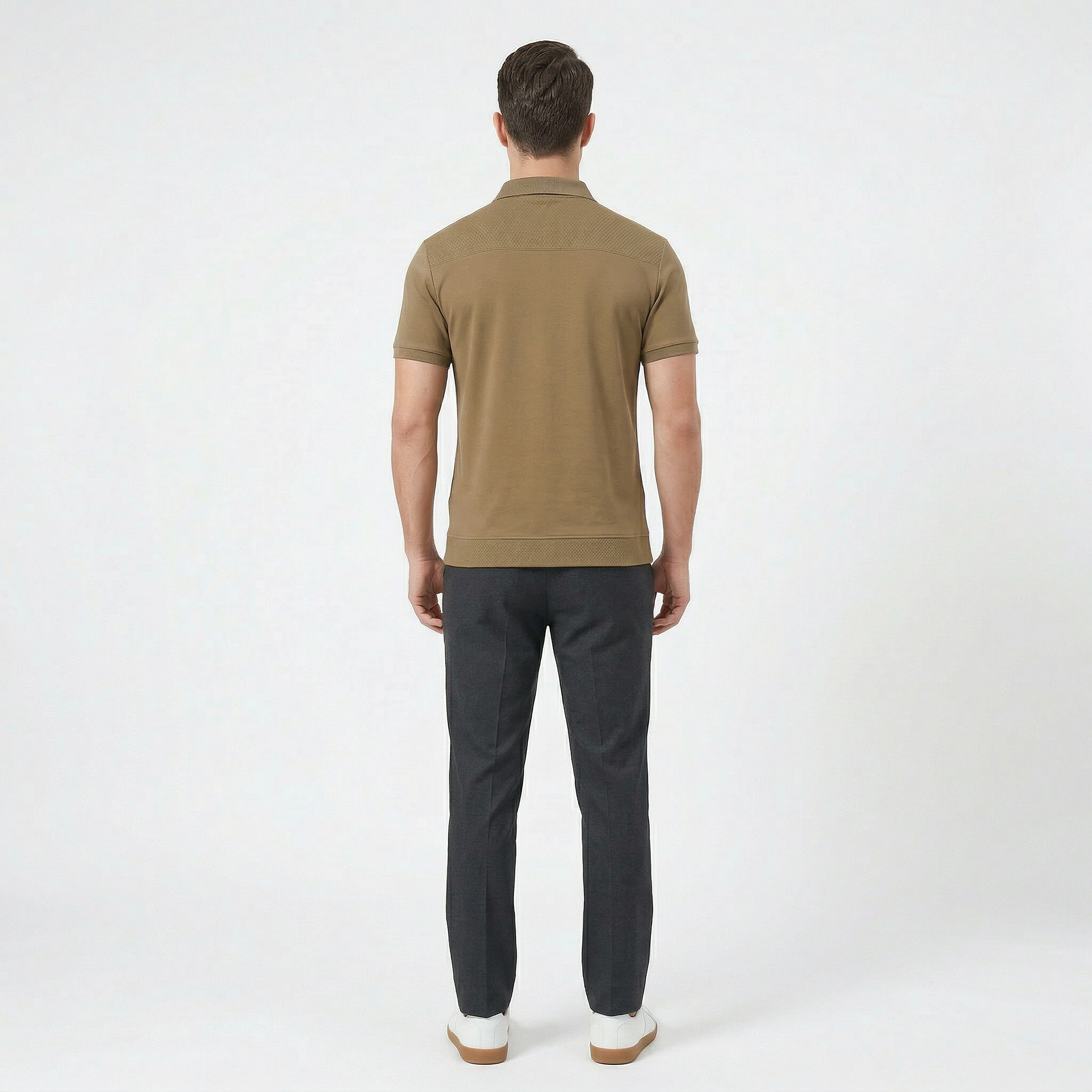 Men's Short Sleeve Zip Polo Shirt