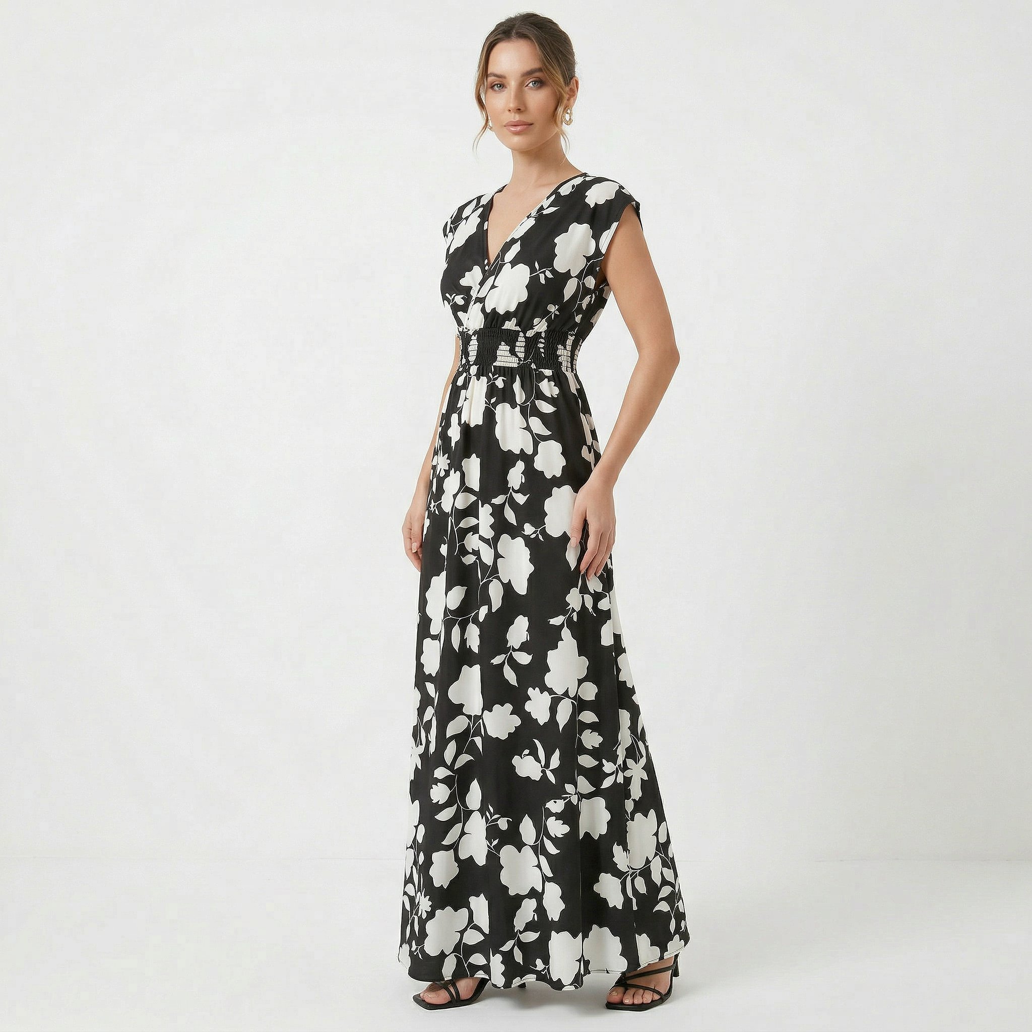 Women’s Elegant Floral Print Summer Maxi Dress