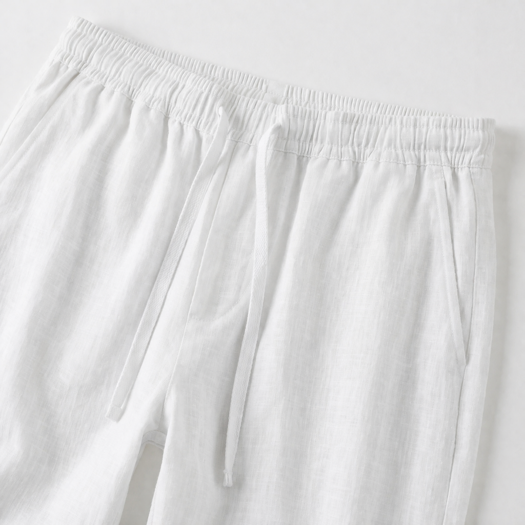 Valenomode - Men’s Linen Drawstring Waist Pants
