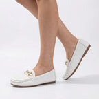 Valenomode - Women’s Chain Detail Flat Loafers