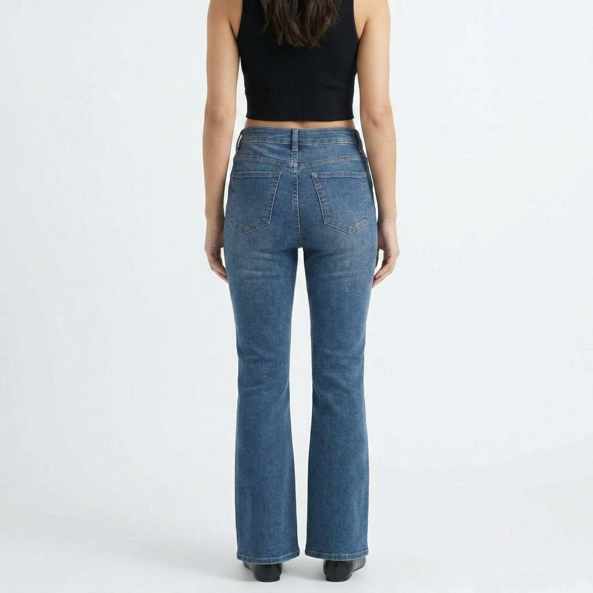 Women's High Waist Barrel Leg Jeans — Retro Wide Fit Stretch Denim