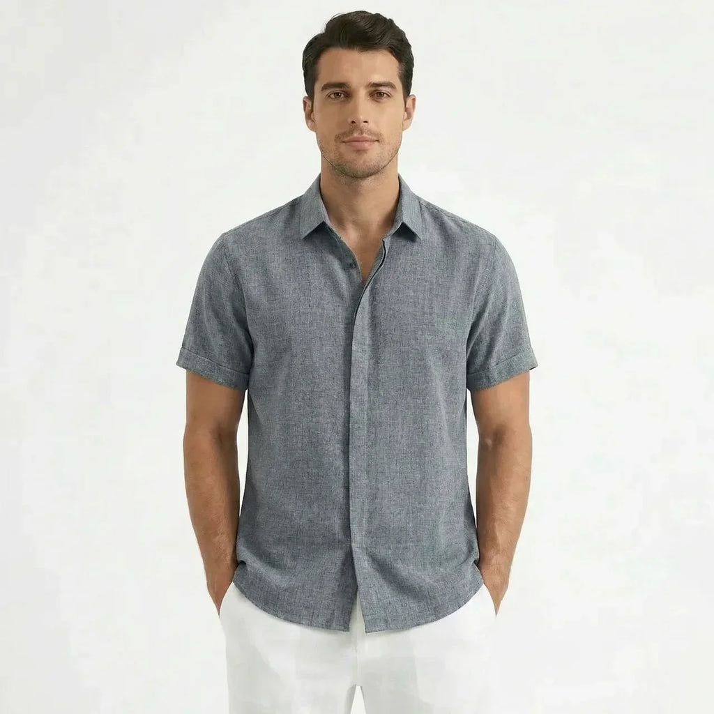 Men’s Casual Linen Short Sleeve Shirt