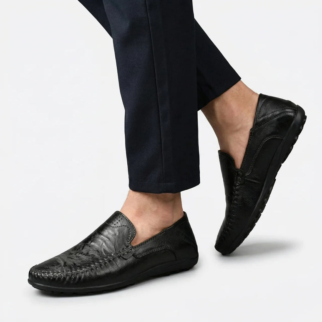 Valenomode - Men’s Leather Slip-On Loafers
