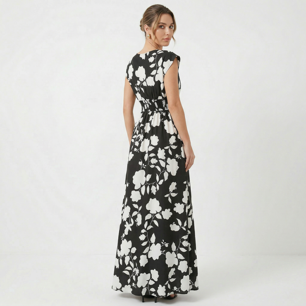 Women’s Elegant Floral Print Summer Maxi Dress
