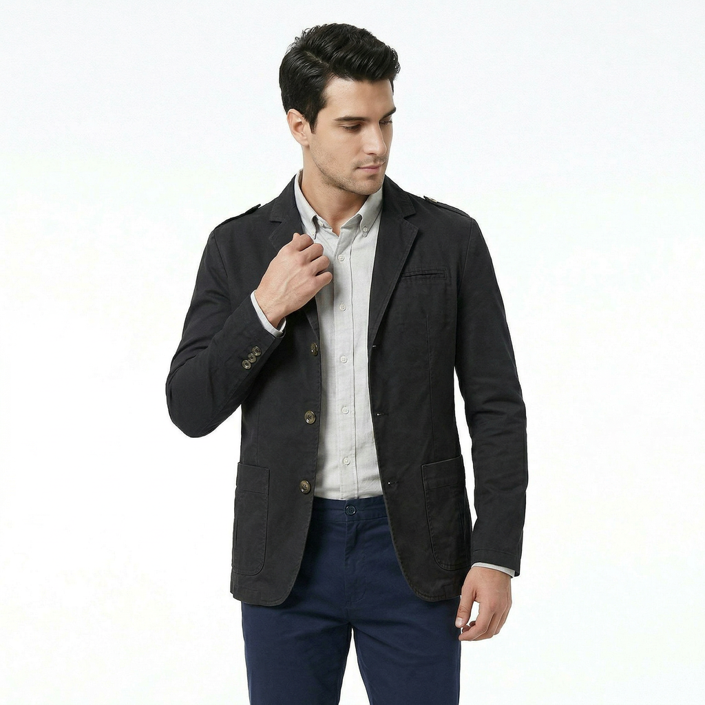 Men's Button Front Blazer Jacket