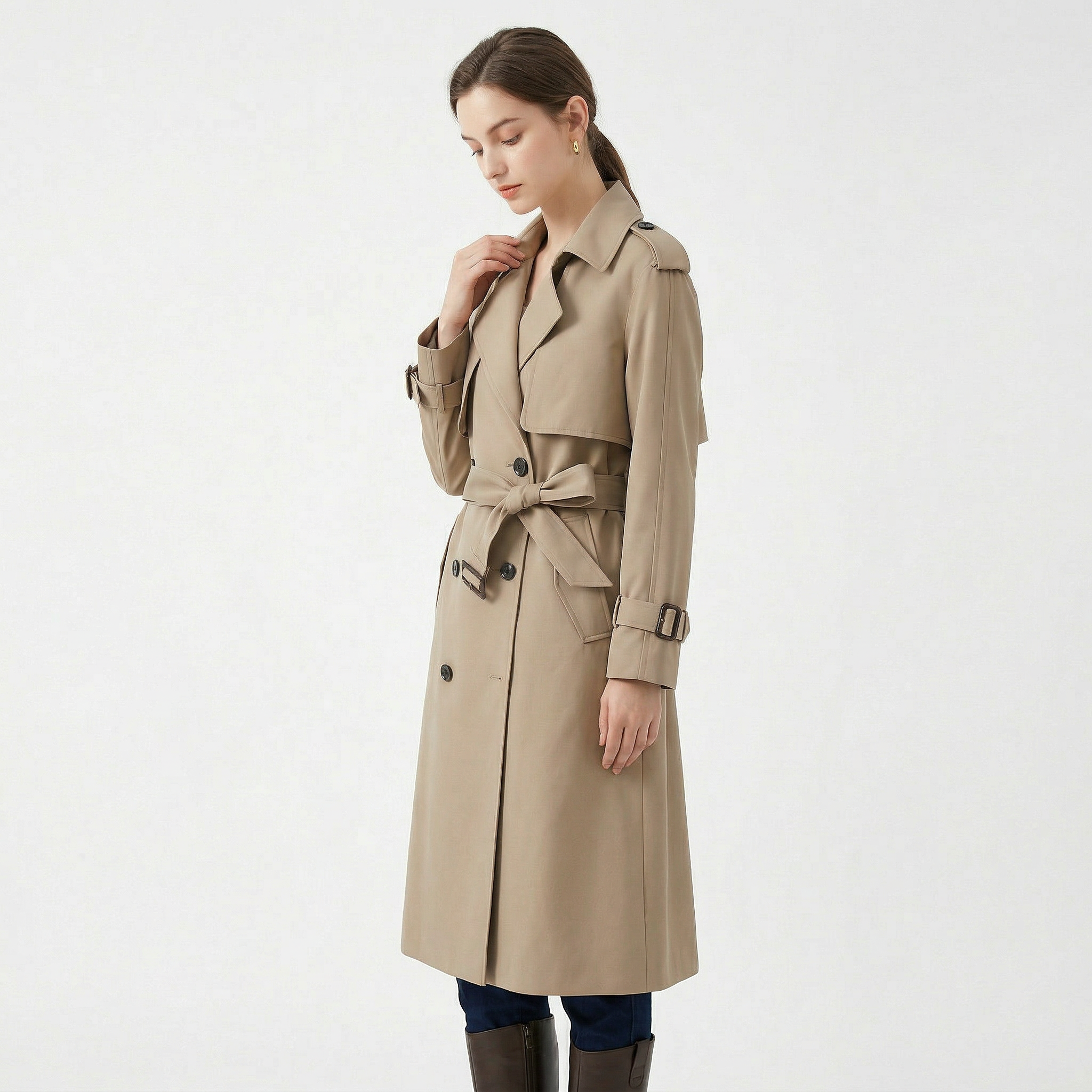 Women's Winter Long Sleeve Trench Coat