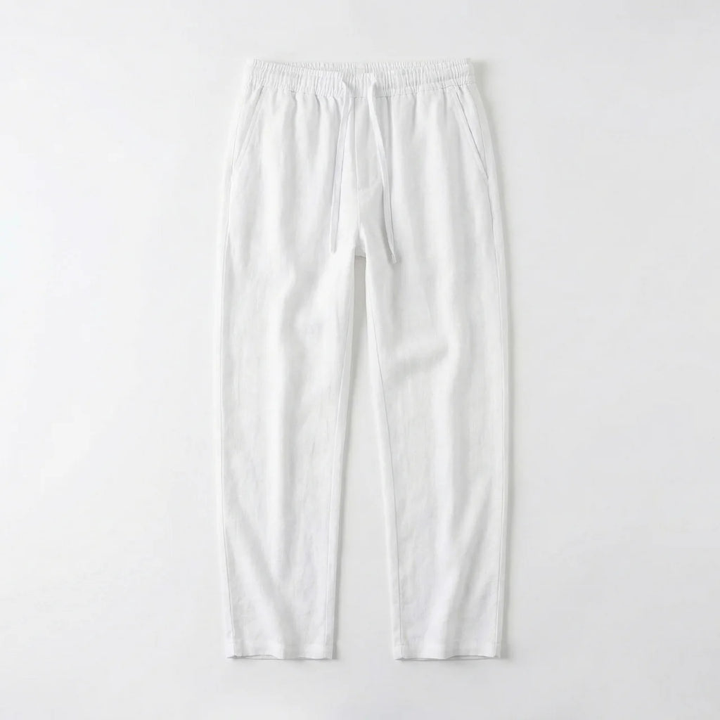 Valenomode - Men’s Linen Drawstring Waist Pants