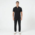 Men's Short Sleeve Zip Polo Shirt
