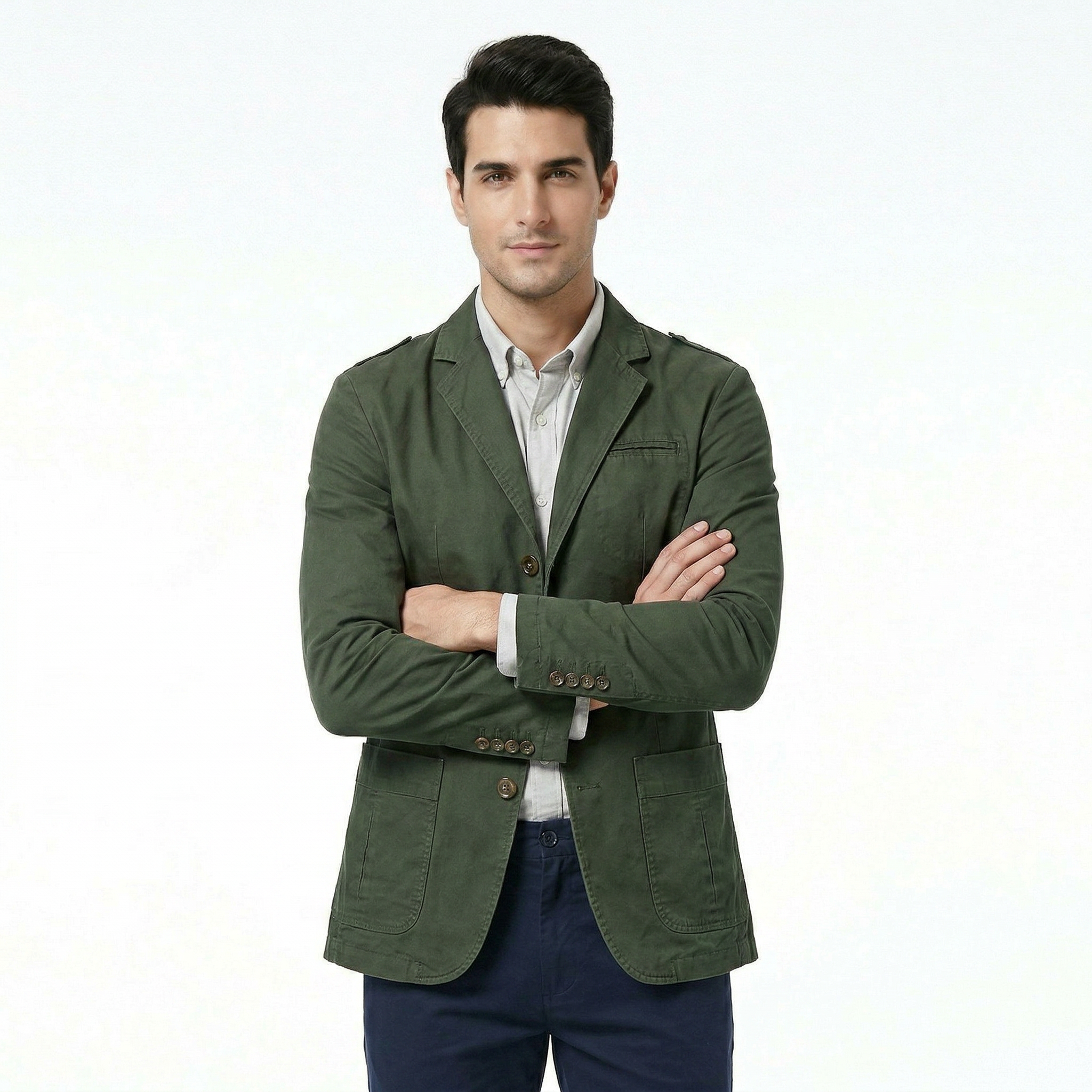 Men's Button Front Blazer Jacket