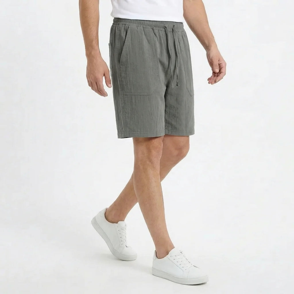 Valenomode - Men’s Pull-On Linen Summer Shorts