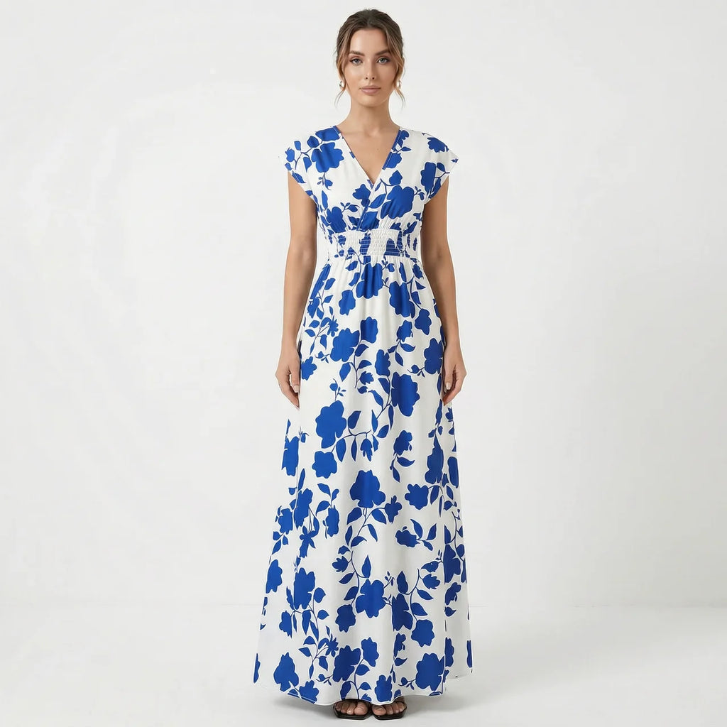 Women’s Elegant Floral Print Summer Maxi Dress